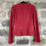 Bagatelle Jacket Woman's Large Red Leather Full Zip Lined Moto Biker Party Photo 7