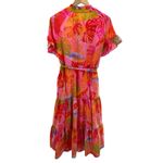 J Marie Midi Dress‎ Women Medium Tropical Floral Tiered Vacation Resort Ruffle Photo 5