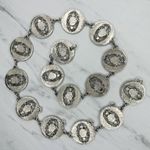 Southwestern Faux Turquoise Concho Chain Belt Small/Medium (S/M) ✨ Silver Photo 1