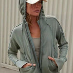 Free People Movement Only One Hoodie Jacket Green Size XS Photo 0