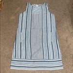 J. Jill Love Linen Nautical Multi Stripe Sleeveless Pullover Shift Dress Blue M Size M Photo 1