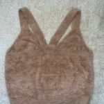 Prómesa Fuzzy Tan Sleeveless Crop Top Photo 2