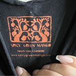 Spicy Green Mango Black Jersey Knot Tie Shoulder Raw Hem Lagenlook Dress Photo 5