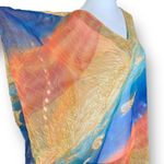 Patty J. Leisure Kaftan Dress Sheer Tonal Stripe Aquatic Life Vneck Swim Coverup Tan Size undefined Photo 2