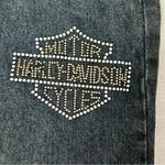 Harley Davidson Womens Sz 12 Dark Wash High Rise Straight Leg Denim Jeans Moto Photo 2