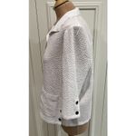 Habitat ‎ Women's White Textured Button Up Blouse Stretchy Boho Lagenlook Photo 4