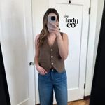 Reformation  |‎ 100% Linen Cienna Button Vest in Mushroom Brown Photo 4