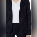 Liverpool LOS ANGELES Navy Windowpane Plaid One Button Blazer Jacket Women’s M Photo 1