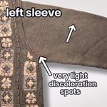 Vintage Olive Green Floral Panel Knit Sweater Pullover Size XS Photo 8