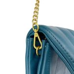 Fawn Design The Quilted Clutch Teal Matte Vegan Leather Crossbody Purse Blue Photo 7