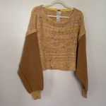 Free People NWOT yellow fluffy cable-knit sweater Photo 1