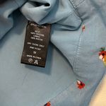 ASTR Faye Cropped Ditzy Floral Print Blouse Blue Boho Tie Front Women`s Size M Photo 6