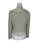 Hinge  Women's Asymmetrical Cardigan in Olive and Cream Photo 2