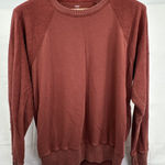 Aerie  Women's‎ Crewneck Raglan Terry Sweatshirt Red Orange Brick Cozy Photo 0