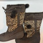 Leopard Print Suede Boots Size 8M Multi Photo 0