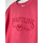 Pacific & Co Rose Pink Hamptons Embroidered Long Sleeve Crew Sweatshirt Sz Large Photo 3