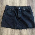 AGOLDE Black Mini Denim Skirt Button Fly Jean Photo 0