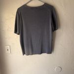 Geoffrey Beene  Sweater Vintage Large‎ Gray Silk Cotton Button Up Top Academia Photo 6