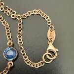 925 Italian Sterling Silver Rose Gold Multicolor Bezel CZ Station Necklace 8g. Photo 12