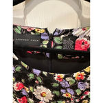 August Silk Women's Black Floral Short Sleeve Scoop Neck Back Zip Dress Size 8 Photo 1