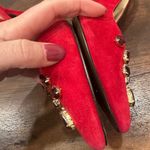 Ellen Tracy Women Red Suede Embellished Slingback Heels Pumps Size 7.5 Photo 6