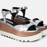 Stella McCartney Elyse Star Platform Sandals Silver Metallic Size 36.5 Photo 0