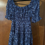 Francesca's Francesca’s Blue Rain Flora Blue Mini Dress Photo 0