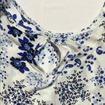 Loft Blue and White Floral Peter Pan Collar Blouse Photo 4