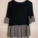 Cool Melon Black Striped Ruffle Half Sleeve Shirt Size M Photo 1