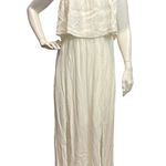 Charlotte Russe  Women Large Ivory White Strapless Summer High Slit Maxi Dress Photo 0