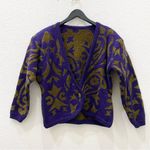 Vintage Purple/Gold Swirl Paisley Abstract One Photo 5