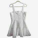 Amanda Uprichard  ANNALISE‎ White MINI DRESS IN GINGHAM ORGANZA - Size Medium Photo 5