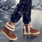 UGG Fluff Punk Shearling Leather Booties Boots Photo 0