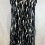 Tiana B  black steel blue and white abstract halter neck shift dress size small Photo 0