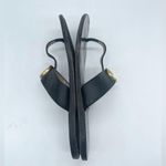 Gucci  Black leather double GG lifford thong flat sandals 38 Photo 3