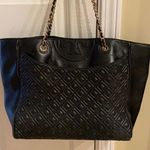 Tory Burch Black Quilted Tote Photo 0