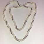 Elegant Vintage Gray And White Faux Pearl Retro Boho Necklace Photo 2