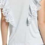 Rachel Parcell Eyelet Ruffle Detail Top Blue M Photo 1