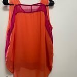 Sherbet color Large Women's blocked sheer cute tank top $34 Pink Photo 3