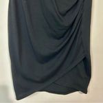 Leith Women’s Tank Ruched Side Faux Wrap Bodycon Midi Dress Black Small FLAW Photo 2