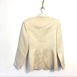 Vintage Wool & Silk Textured Ivory Blazer Suit Jacket Winter Wedding Size 4 Photo 1