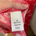 Ophelia Roe coral cotton floral drop waist‎ button down shirt sleeve shirt dress Red Size XL Photo 6