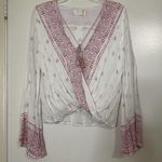 The Jetset Diaries TJD  Red white boho tribal Twist front top size US small Photo 0