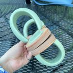 Pilcro Anthropologie NWOT Mint Pistachio Double Puff Strap Flat Slide Sandal Women's US 8 SlipOn Puffy band padded Photo 8