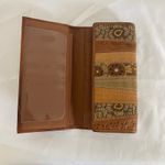 Fossil Forrest Fairy Boho  Tan Brown Patchwork Suede Leather Envelope Wallet Photo 6