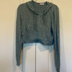 Make + Model  Zip Crop Long Sleeve Hoodie Sweater Top Blue Gaze Marl Size Medium Photo 7