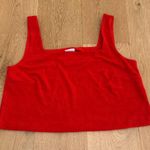 LOFT Beach Square Neck Terry Top Size M Red Size M Photo 0