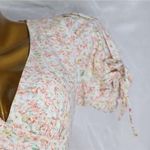 Urban Outfitters Kiss the Sky Pink/Green Puff Sleeve V-neck Mini Dress w/ Slit Photo 3