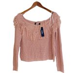 NWT LULUS Sew Prepared Dusty Rose Fringe Knit Off the Photo 9