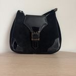 A. Testoni Suede And Patent Leather Black Shoulder Bag Photo 14